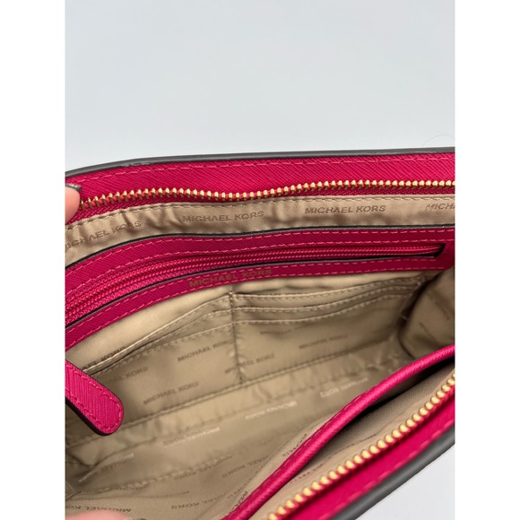 Michael Kors Jet Set Large Crossbody Clutch Ultra Pink Convertible EUC - Picture 7 of 12